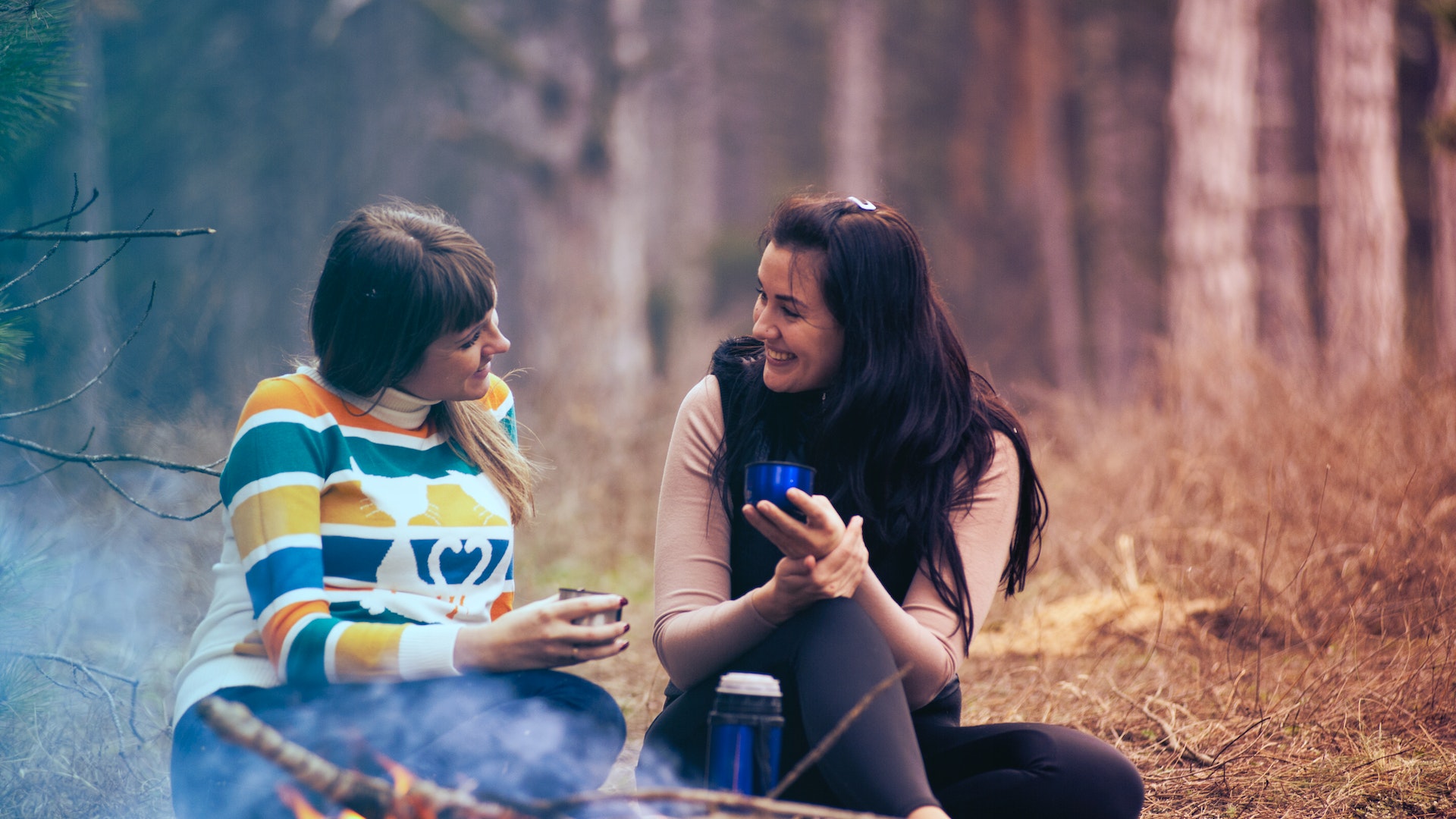 An image of two friends talking